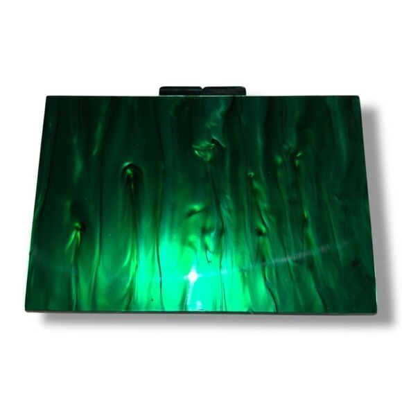 RAE OF LIGHT
Emerald Swirl Cane Acrylic Clutch - Picture 2 of 4